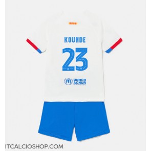 Barcelona Jules Kounde #23 Seconda Maglia Bambino 2023-24 Manica Corta (+ Pantaloni corti)
